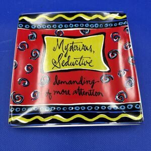 Joyce Shelton Plate‎ Trinket Dish Fine Wining “Mysterious Seductive…Attention”